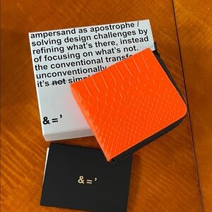 NWT Ampersand as Apostrophe halos zip Orange leather  Wallet